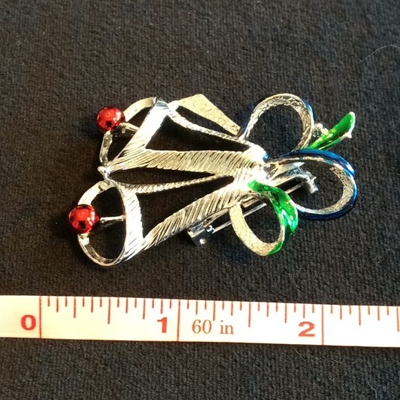 NWOT Enameled Silver Bell Brooch - Picture 3 of 4